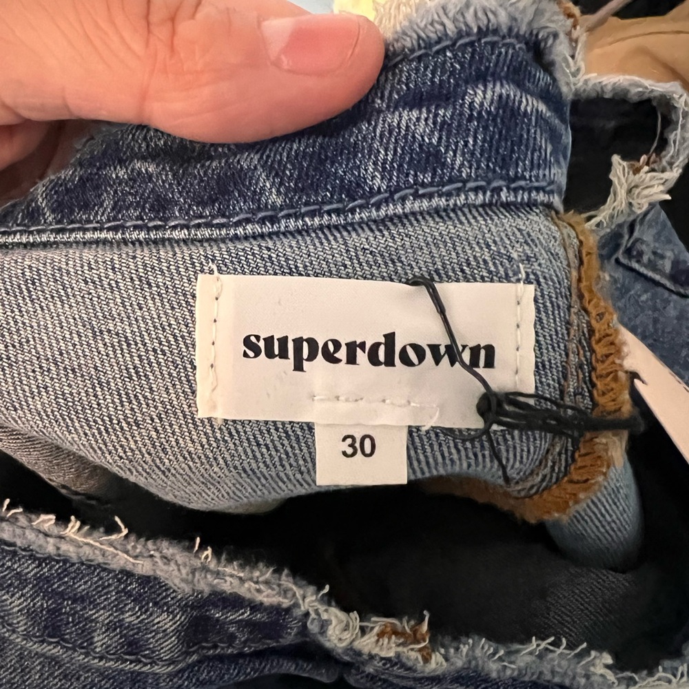 Superdown Blue Flare Wide Leg Jeans - Picture 2 of 4